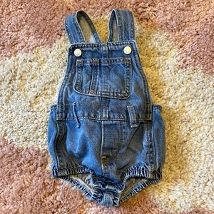 Old navy jean shortall romper size 6-12 months